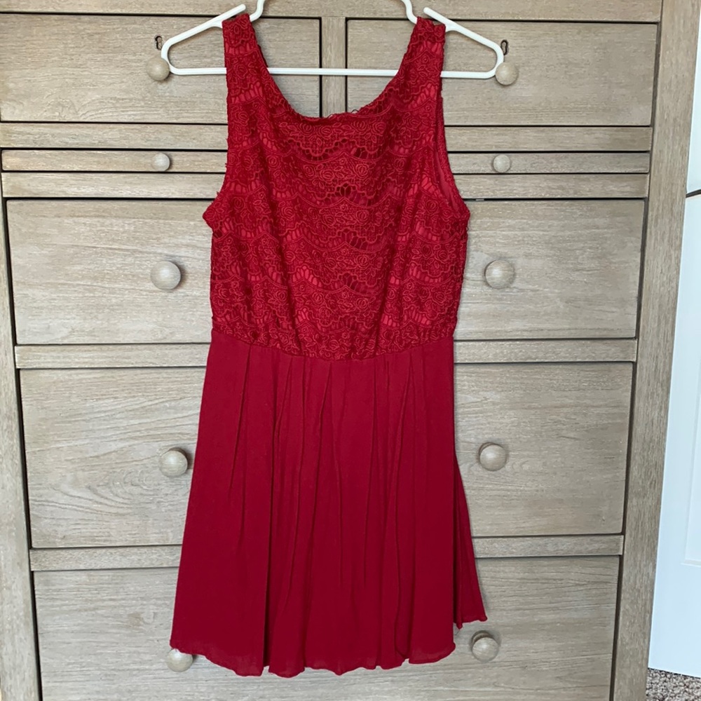 Francesca’s Red Lace Detail Dress